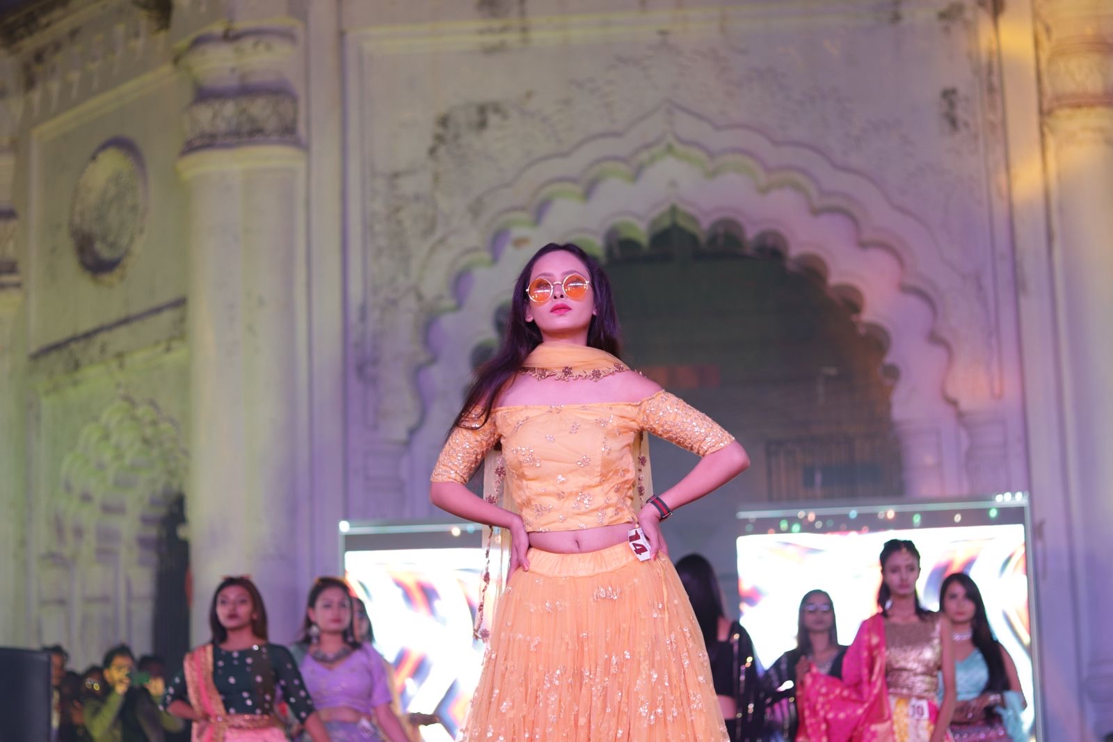 Fashion model showing fierce attitude and runway style